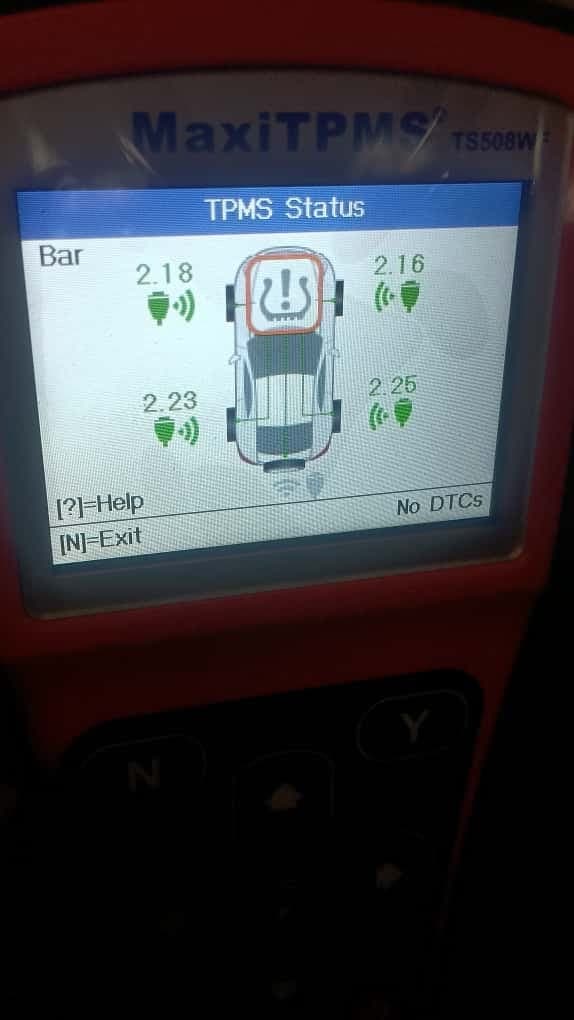TPMS tire pressure monitoring system diagnostic display